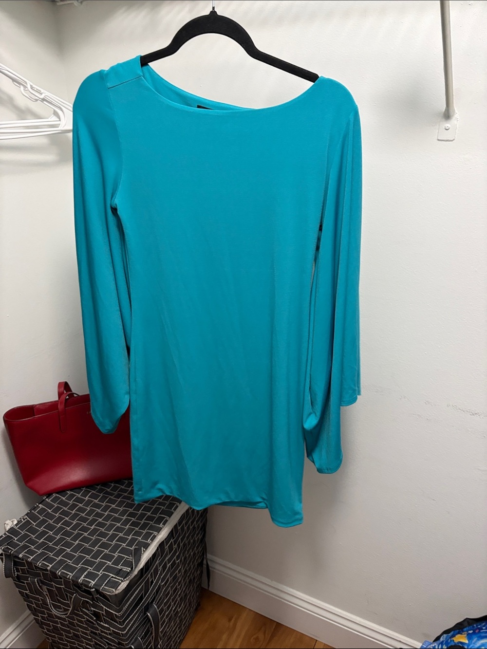 Guess by Marciano Teal Long-Sleeve Shift Dress